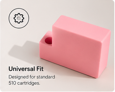 Pink prototype with the supplied standard 510 cartridge compatibility illustration.